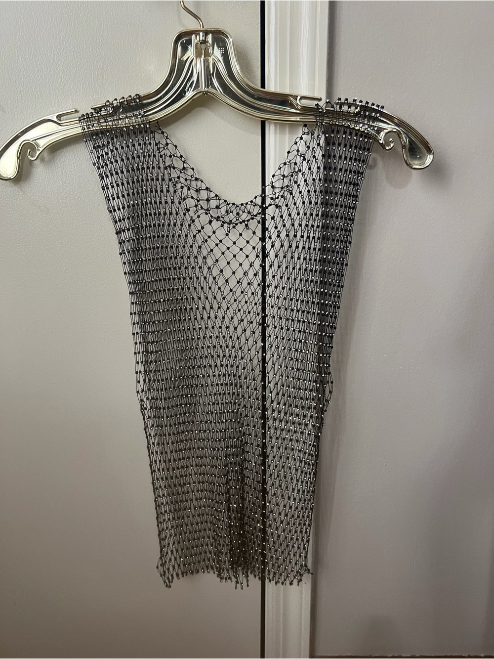 Metallic Silver Chainmail  Tank Top